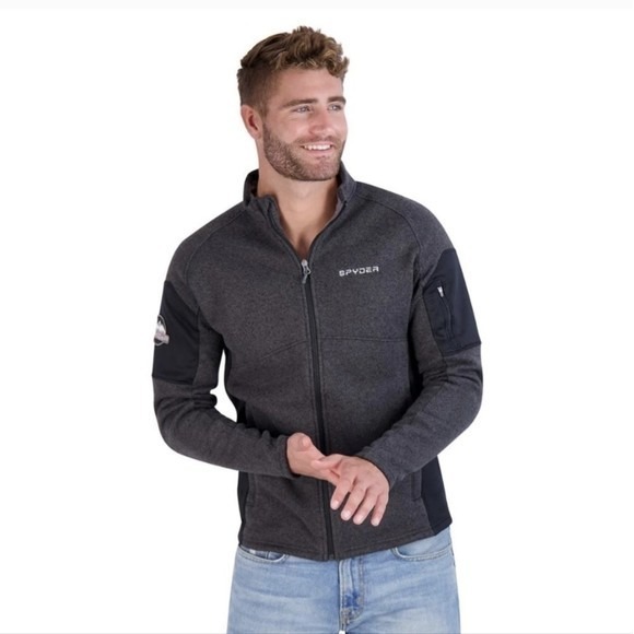 Spyder Other - Spyder Empire Gray Black Fleece Outdoor Utility Full Zip Jacket Size Large